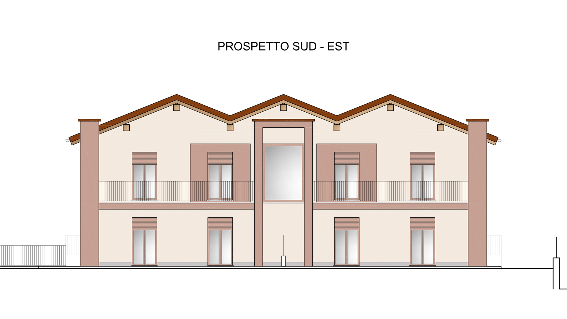 prospetto sud-est Residenza Sole2- comune di Verduno