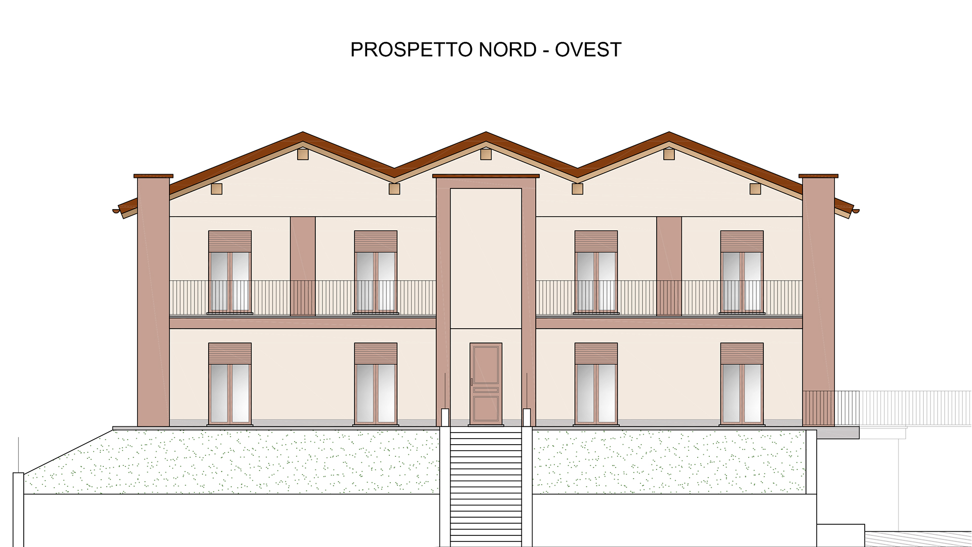 prospetto nord -ovest Residenza Sole2- comune di Verduno