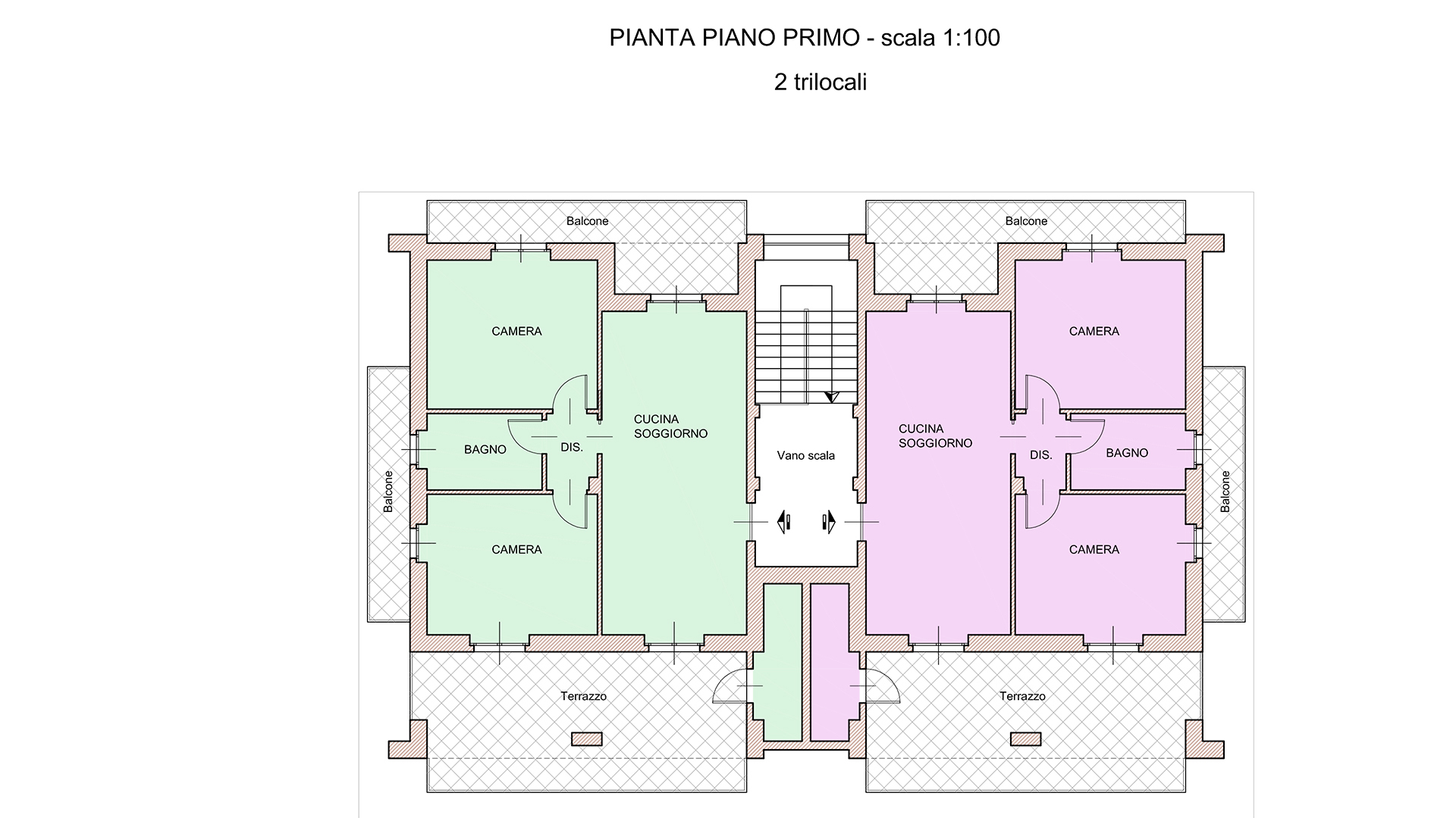 pianta piano primo residenza Sole 2 - comune di Verduno