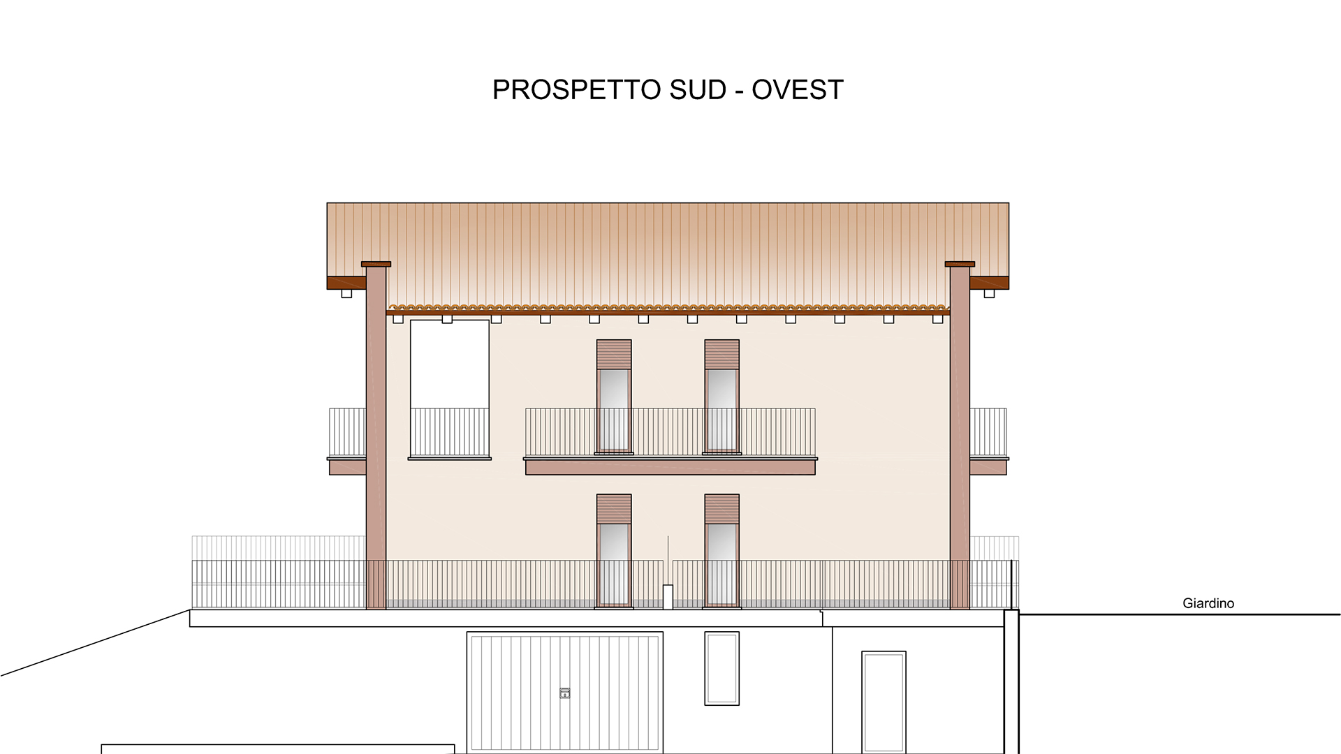 Prospetto sud Residenza Sole2 - comune di Verduno